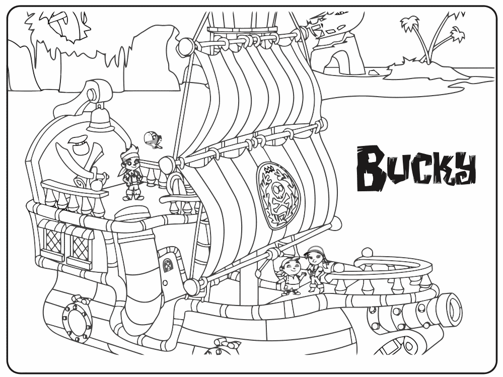 Раскраска джейк и пираты нетландии распечатать