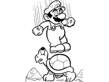 Марио прыгает на черепаху