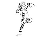 Тигра прыгает на хвостике