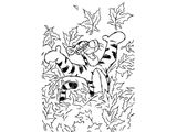 Тигра в листьях