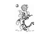 Тигра играет в теннис