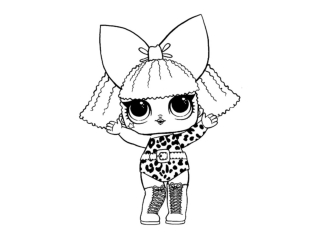 Раскраски куклы LOL|девочка в леопардовом костюме