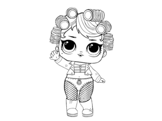 Раскраски куклы ЛОЛ|девочка в бегудях