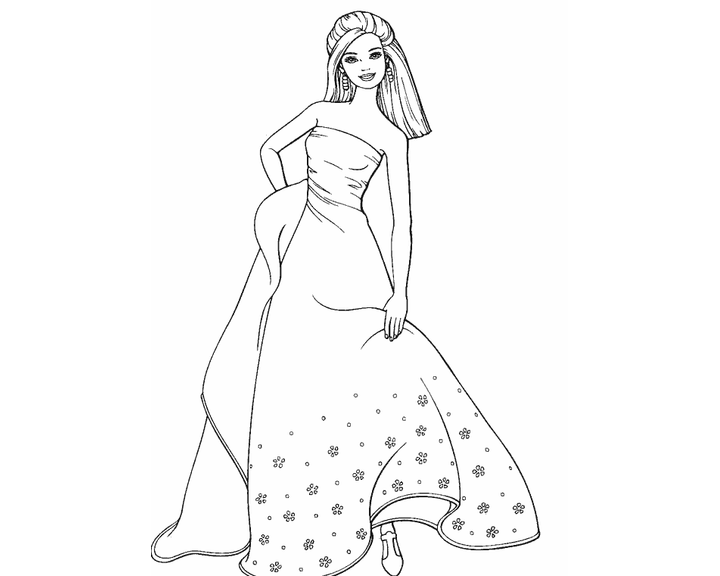 Барби в звездном платье