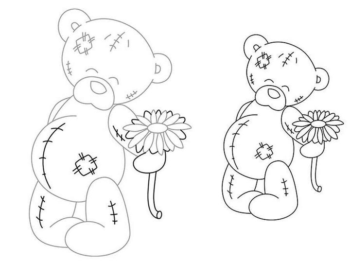 Мишка Тедди с цветком