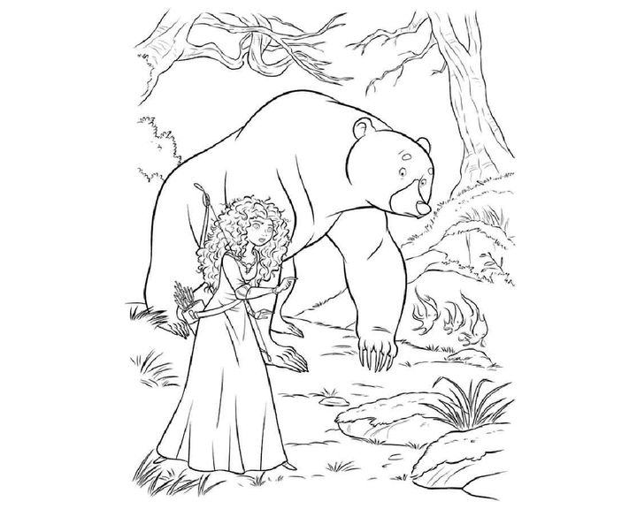 Принцесса Мерида и медведь