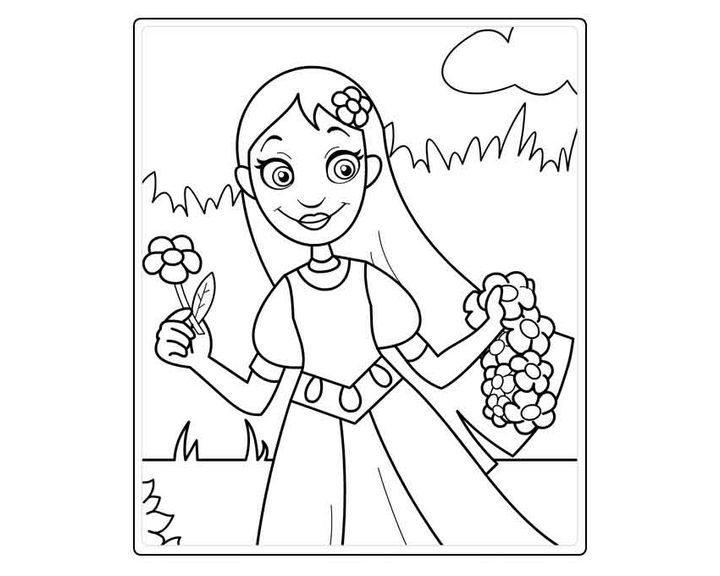 Принцесса собирает цветы