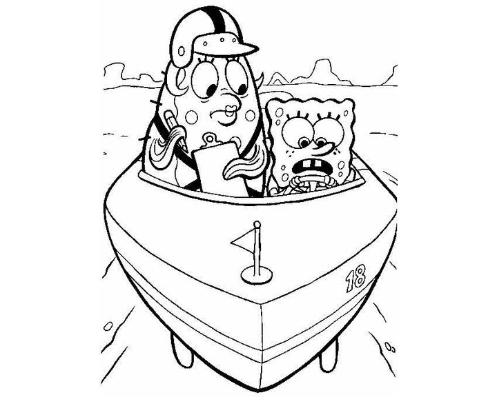 Спанч боб в лодке