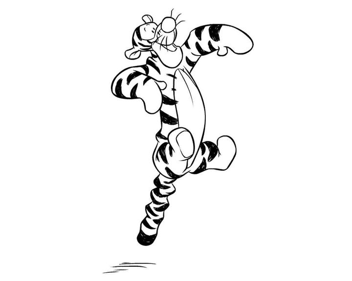 Тигра прыгает на хвостике