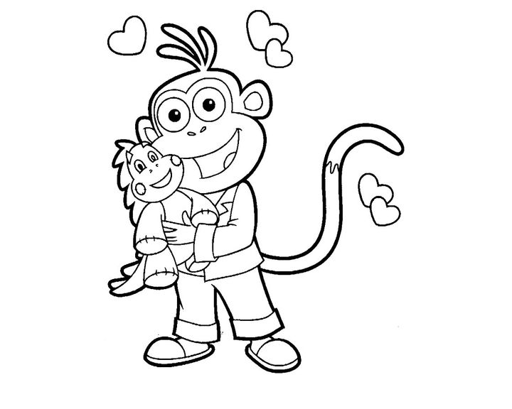 Даша и обезьянка обнимаются