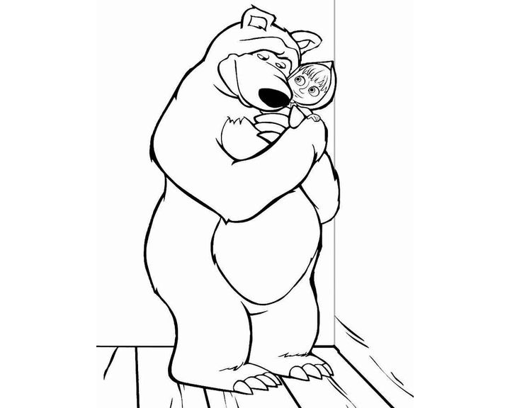 Медведь обнимает Машу