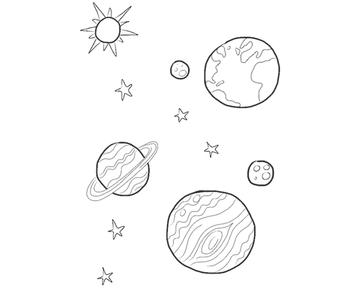 Планеты на фоне солнца 