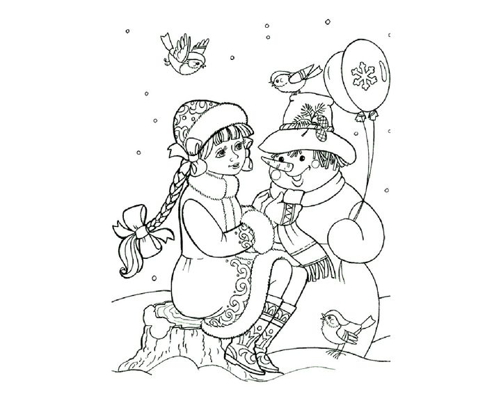 Снегурочка и снеговик