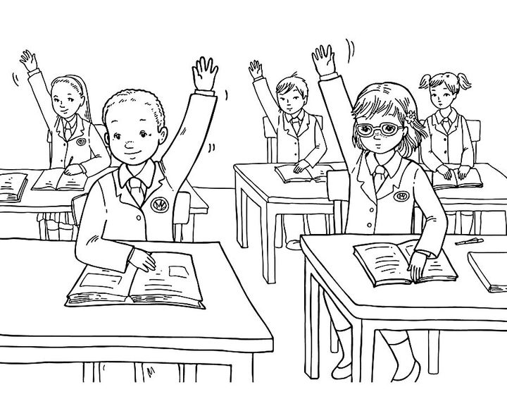 Поднятая рука на уроке