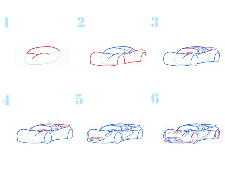 Как нарисовать машину поэтапно. Уроки рисования машин. Рисование по этапам машина. Рисунок машины поэтапно. Поэтапное рисование гоночной машины.