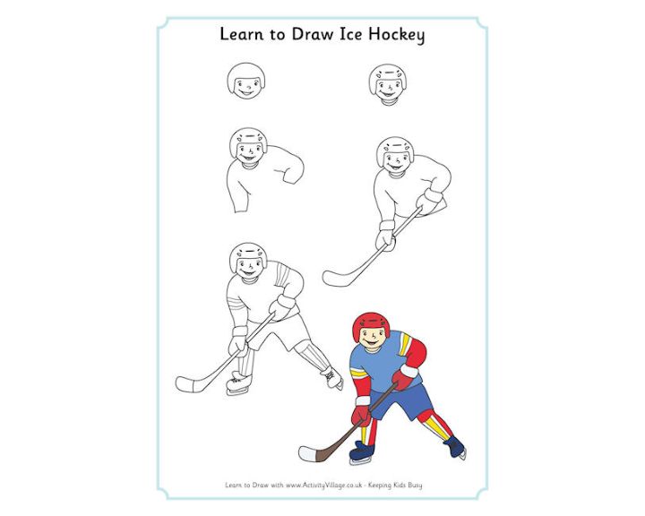 Как нарисовать хоккеиста: поэтапная инструкция